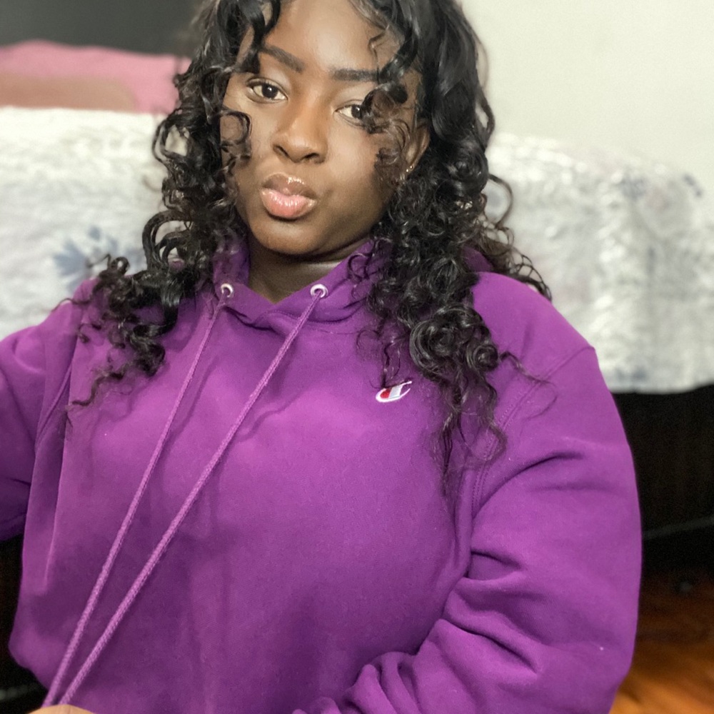 Purple crop Champion hoodie